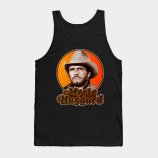 Retro Merle Haggard Legend Design Tank Top